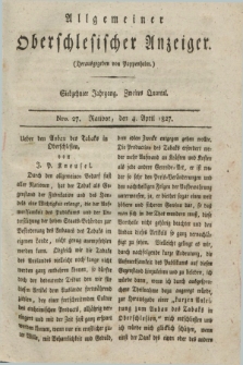 Allgemeiner Oberschlesischer Anzeiger. Jg.17, Quartal 2, Nro. 27 (4 April 1827) + dod.