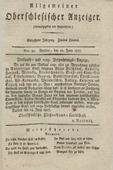 Allgemeiner Oberschlesischer Anzeiger. Jg.17, Quartal 2, Nro. 49 (20 Juny 1827)