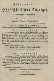 Allgemeiner Oberschlesischer Anzeiger. Jg.17, Quartal 4, Nro. 79 (3 October 1827)