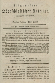 Allgemeiner Oberschlesischer Anzeiger. Jg.17, Quartal 4, Nro. 80 (6 October 1827)