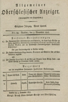 Allgemeiner Oberschlesischer Anzeiger. Jg.17, Quartal 4, Nro. 89 (7 November 1827)