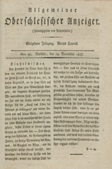 Allgemeiner Oberschlesischer Anzeiger. Jg.17, Quartal 4, Nro. 91 (14 November 1827)