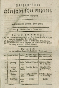 Allgemeiner Oberschlesischer Anzeiger. Jg.26, Quartal 1, Nro. 4 (12 Januar 1828)