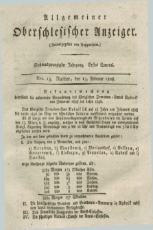 Allgemeiner Oberschlesischer Anzeiger. Jg.26, Quartal 1, Nro. 13 (13 Februar 1828)