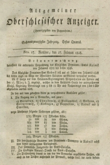 Allgemeiner Oberschlesischer Anzeiger. Jg.26, Quartal 1, Nro. 17 (27 Februar 1828)