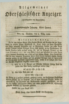 Allgemeiner Oberschlesischer Anzeiger. Jg.26, Quartal 1, Nro. 18 (1 März 1828)