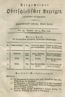 Allgemeiner Oberschlesischer Anzeiger. Jg.26, Quartal 2, Nro. 39 (14 May 1828)