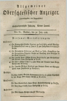 Allgemeiner Oberschlesischer Anzeiger. Jg.26, Quartal 3, Nro. 61 (30 July 1828)