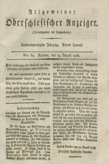 Allgemeiner Oberschlesischer Anzeiger. Jg.26, Quartal 3, Nro. 68 (23 August 1828)