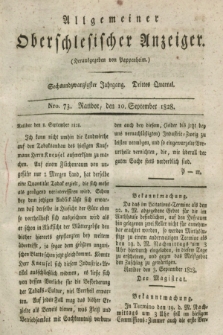Allgemeiner Oberschlesischer Anzeiger. Jg.26, Quartal 3, Nro. 73 (10 September 1828)