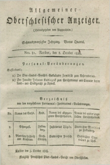 Allgemeiner Oberschlesischer Anzeiger. Jg.26, Quartal 4, Nro. 81 (8 October 1828)
