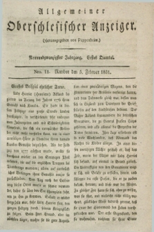 Allgemeiner Oberschlesischer Anzeiger. Jg.29, Quartal 1, Nro. 11 (5 Februar 1831)