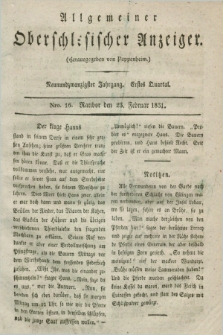 Allgemeiner Oberschlesischer Anzeiger. Jg.29, Quartal 1, Nro. 16 (23 Februar 1831)