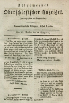 Allgemeiner Oberschlesischer Anzeiger. Jg.29, Quartal 1, Nro. 26 (30 März 1831)