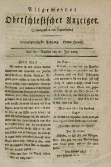 Allgemeiner Oberschlesischer Anzeiger. Jg.29, Quartal 3, Nro. 59 (23 Juli 1831)