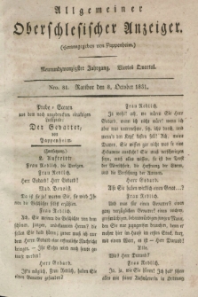 Allgemeiner Oberschlesischer Anzeiger. Jg.29, Quartal 4, Nro. 81 (8 October 1831)
