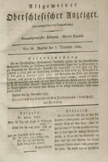 Allgemeiner Oberschlesischer Anzeiger. Jg.29, Quartal 4, Nro. 98 (7 December 1831)