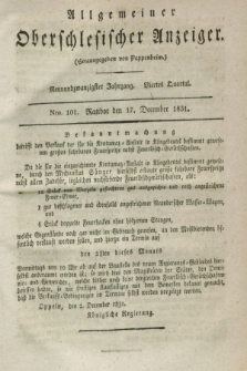 Allgemeiner Oberschlesischer Anzeiger. Jg.29, Quartal 4, Nro. 101 (17 December 1831)