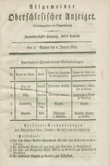 Allgemeiner Oberschlesischer Anzeiger. Jg.32, Quartal 1, Nro. 2 (4 Januar 1834)