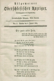 Allgemeiner Oberschlesischer Anzeiger. Jg.32, Quartal 1, Nro. 3 (8 Januar 1834)