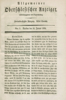 Allgemeiner Oberschlesischer Anzeiger. Jg.32, Quartal 1, Nro. 7 (22 Januar 1834)