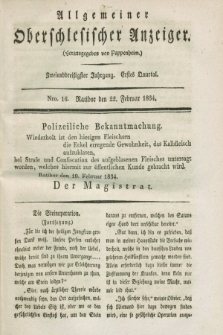 Allgemeiner Oberschlesischer Anzeiger. Jg.32, Quartal 1, Nro. 16 (22 Februar 1834)