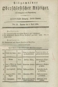 Allgemeiner Oberschlesischer Anzeiger. Jg.32, Quartal 2, Nro. 29 (9 April 1834)