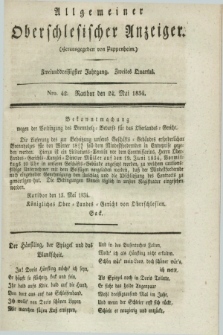 Allgemeiner Oberschlesischer Anzeiger. Jg.32, Quartal 2, Nro. 42 (24 Mai 1834)