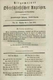 Allgemeiner Oberschlesischer Anzeiger. Jg.32, Quartal 2, Nro. 45 (4 Juni 1834)