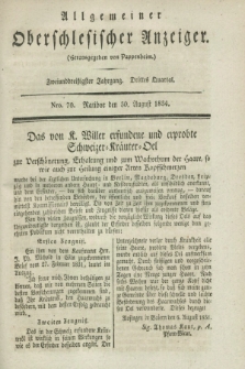Allgemeiner Oberschlesischer Anzeiger. Jg.32, Quartal 3, Nro. 70 (30 August 1834) + dod.