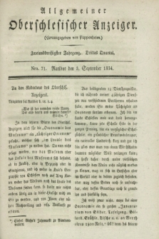 Allgemeiner Oberschlesischer Anzeiger. Jg.32, Quartal 3, Nro. 71 (3 September 1834)