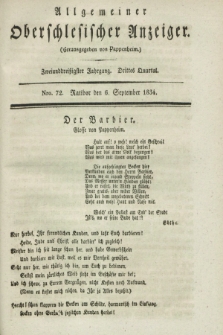 Allgemeiner Oberschlesischer Anzeiger. Jg.32, Quartal 3, Nro. 72 (6 September 1834)