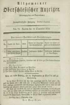 Allgemeiner Oberschlesischer Anzeiger. Jg.32, Quartal 3, Nro. 73 (10 September 1834)