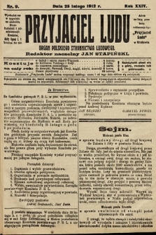 Przyjaciel Ludu : organ Polskiego Stronnictwa Ludowego. 1912, nr 9