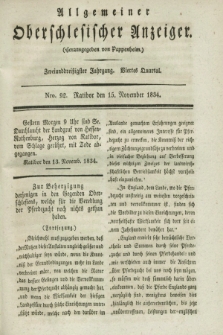 Allgemeiner Oberschlesischer Anzeiger. Jg.32, Quartal 4, Nro. 92 (15 November 1834)