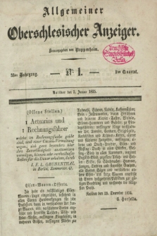 Allgemeiner Oberschlesischer Anzeiger. Jg.33, Quartal 1, № 1 (3 Januar 1835)