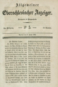 Allgemeiner Oberschlesischer Anzeiger. Jg.33, Quartal 1, № 5 (7 Januar 1835)