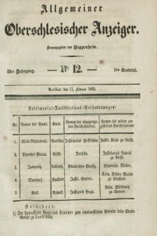 Allgemeiner Oberschlesischer Anzeiger. Jg.33, Quartal 1, № 12 (11 Februar 1835)