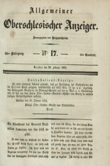 Allgemeiner Oberschlesischer Anzeiger. Jg.33, Quartal 1, № 17 (28 Februar 1835)