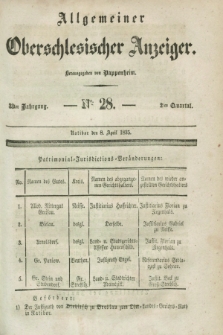 Allgemeiner Oberschlesischer Anzeiger. Jg.33, Quartal 2, № 28 (8 April 1835)