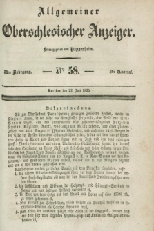 Allgemeiner Oberschlesischer Anzeiger. Jg.33, Quartal 3, № 58 (22 Juli 1835)