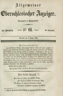 Allgemeiner Oberschlesischer Anzeiger. Jg.33, Quartal 3, № 61 (1 August 1835)