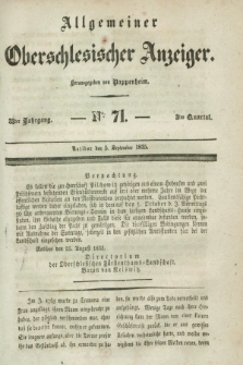 Allgemeiner Oberschlesischer Anzeiger. Jg.33, Quartal 3, № 71 (5 September 1835)
