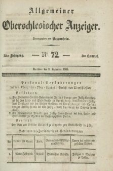 Allgemeiner Oberschlesischer Anzeiger. Jg.33, Quartal 3, № 72 (9 September 1835)