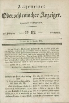 Allgemeiner Oberschlesischer Anzeiger. Jg.33, Quartal 4, № 92 (18 November 1835)
