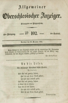 Allgemeiner Oberschlesischer Anzeiger. Jg.33, Quartal 4, № 102 (23 December 1835)