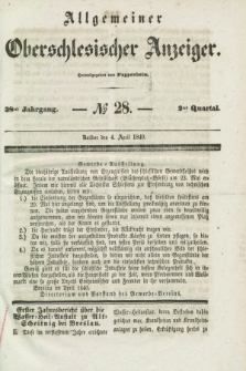 Allgemeiner Oberschlesischer Anzeiger. Jg.38, Quartal 2, № 28 (4 April 1840)