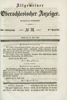 Allgemeiner Oberschlesischer Anzeiger. Jg.38, Quartal 2, № 31 (15 April 1840)