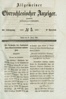 Allgemeiner Oberschlesischer Anzeiger. Jg.39, Quartal 1, № 5 (16 Januar 1841)