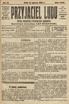 Przyjaciel Ludu : organ Polskiego Stronnictwa Ludowego. 1912, nr 12